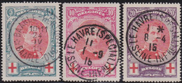 Belgie  .   OBP  .    132/134      .    O   .      Gebruikt  .    /  .   Oblitéré - 1914-1915 Rode Kruis