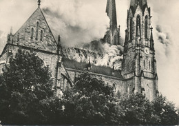 Sarralbe (57 Moselle) Catastrophe - La Cathédrale De La Sarre Incendiée Le 28 Mai 1954 Carte Commerciale Assureur Muller - Sarralbe