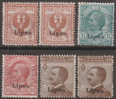 Italia Colonie Egeo Lipso 1912 SaN°1 Lot 6v MNH/** Vedere Scansione - Egeo (Lipso)