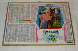 1965 CALENDRIER ALMANACH DES PTT, QUEL DOUX COMPAGNON, FEMME ET CHEVAL, OLLER, ARDENNES 08 - Tamaño Grande : 1961-70