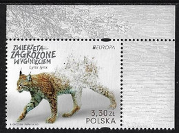 POLONIA /POLAND /POLSKA /POLOGNE  -EUROPA 2021-"ENDANGERED NATIONAL WILDLIFE"- SERIE De 1 V.- CH - SUP - DER - 2021