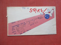 Its A Strike   QSL Radio Card     Ref  4959 - Boliche