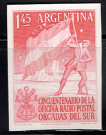ARGENTINA (1954) Planting The Flag In Antarctica. Imperforate Trial Color Proof. Scott No 621. - Altri