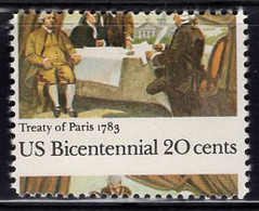 U.S.A. (1983) Signature Of Paris Treaty. Scott No 2052. Yvert No 1494. Nice Perforation Shift Separating The Heads - Abarten & Kuriositäten