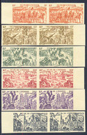 FRENCH POLYNESIA (1946) Chad To Rhine. Set Of 6 Imperforate Pairs. Scott Nos C11-16, Yvert Nos PA20-25. - Imperforates, Proofs & Errors