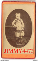 Portrait D'une Petite Fille à Identifier - CARTE CDV Tirage Aluminé 19ème - Taille 63 X 104 - Photo L. AUPOIS  FLERS - Antiche (ante 1900)