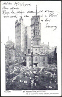 NEW YORK St. Paul Church Sent 1902 From HOLDER, Fla To Belgium - Iglesias