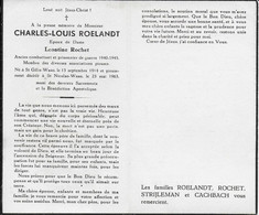 GC .  DOHAN ..-- Mr Charles ROELANDT , époux De Mme Léontine ROCHET , Né En 1914 , Décédé En 1963 à St NICOLAS-WAAS . - Bouillon