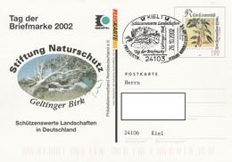 Deutschland Ganzsachekarte Pluskarte Leonhart Fuchs Mit Privatenzudruck 2002 Kiel Tag Der Briefmarke Naturschutz - Privatpostkarten - Gebraucht