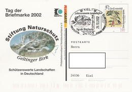 Deutschland Ganzsachekarte Pluskarte Leonhart Fuchs Mit Privatenzudruck 2002 Kiel Tag Der Briefmarke Naturschutz - Postales Privados - Usados