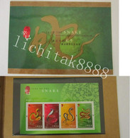 Hong Kong 2001 Year Of Snake Stamps MS SPECIMEN PACK - Other & Unclassified