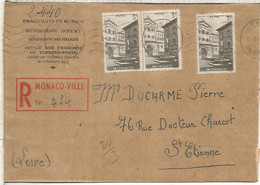 MONACO CC CERTIFICADA 1946 SELLOS ARQUITECTURA - Cartas & Documentos