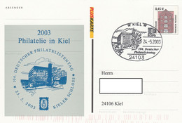 Deutschland Ganzsachekarte Pluskarte Tönninger Packhaus Mit Privatenzudruck 2003 Kiel 104 Deutscher Philatelistentag - Postales Privados - Usados