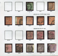 GB 14 - Lot Sur 1 Feuille N° 32/34 Pour Planchage , états Divers Cote + 1360€ - Used Stamps