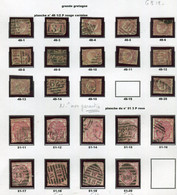 GB 12 - Lot Sur 1 Feuille Planchage Du N°49 Et 51 , états Divers Cote +730€ - Used Stamps