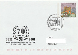 Deutschland Ganzsache Umschlag Bad Frankenhausen Mit Privatenzudruck Kiel 2001 70 Jahre Kieler Verein - Privé Briefomslagen - Gebruikt