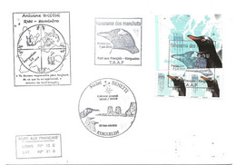 31 - 83 - Enveloppe TAAF Kerguelen - Timbres "manchots" Oblit Spéciale 1er Jour Et Cachets Illustrés 2018 - Onderzoeksstations