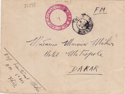 24538# LETTRE FRANCHISE MILITAIRE FM 2ème DIVISION INFANTERIE Obl THIES SENEGAL 1945 Pour DAKAR - Lettres & Documents