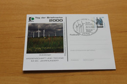 Deutschland; Windkraftanlagen, Tag Der Briefmarke 2000 Heide - Private Postcards - Used