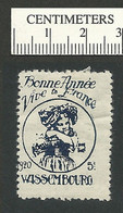 119-48 FRANCE Bonne Annee 1920 Stamp Wissembourg Deep Blue MHR - Vignetten (Erinnophilie)