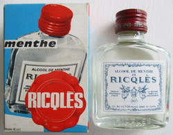 ETUI BOÎTE & BOUTEILLE ALCOOL DE MENTHE RICQLES 80° MENTHES MITCHAM SAINT-OUEN OISE SEINE SAINT DENIS VICTOR HUGO SUCRE - Andere & Zonder Classificatie