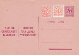 B01-374 Entier Postal Changement D'adresse N°8b FN De 1952 - Bericht Van Adresverandering !!! Handtekening !!! - Addr. Chang.