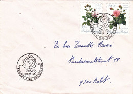 B01-374 2318 2319 Enveloppe FDC Pierre Joseph Redouté 1759 1840 Roses Everfila 15-04-1989 Brussel 1140 Bruxelles - Adreswijziging