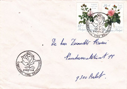B01-374 2318 2319 Enveloppe FDC Pierre Joseph Redouté 1759 1840 Roses Everfila 15-04-1989 Brussel 1140 Bruxelles - Adressenänderungen