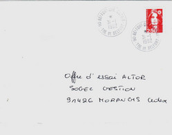 BELFORT DIR. DEPale 90 Tre De Belfort Lettre 2,50 F Briat Yv 2715 Ob 31 3 1992 Direction Départementale - Manual Postmarks