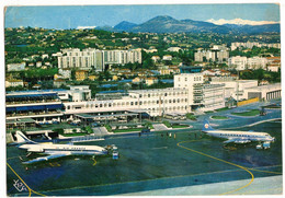 CÔTE D'AZUR NICE : VUE AERIENNE AVEC AVIONS CARAVELLE VISCOUNT - Transport (air) - Airport