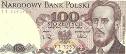 Pologne   Billet  100  Annee 1988 Grudnia - Pologne