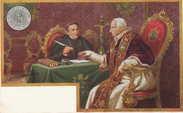 Pioneer Card Litho Becchini  Pape Et Secretaire . Encrier Plume . Ink - Vatican