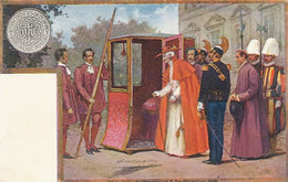 Pioneer Card Litho Becchini  Pape En Chaise à Porteur  . Sedan Chair - Vaticano