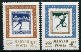 HUNGARY 1985 OLYMPHILEX Stamp Exhibition MNH / **.  Michel 3743-44 - Nuevos