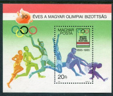 HUNGARY 1985 Hungarian Olympic Committee Block MNH / **.  Michel Block 175 - Unused Stamps