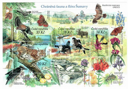 Czech Republic MiNo Block 46 ** MNH Souvenir Sheet Flora Fauna UNESCO Bioshere Reserve Sumova Böhmerwald - Blocks & Kleinbögen