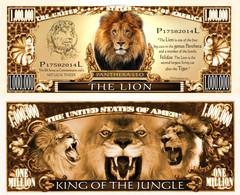 USA 1 Million Dollar Novelty Banknote LION (King Of The Jungle) NEW - UNCIRCULATED & CRISP - Other - America