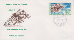 Enveloppe  FDC  1er  Jour   CONGO    Jeux  Olympiques  MEXICO   1968 - Summer 1968: Mexico City