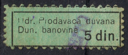 TOBACCO Cigarettes Seller Shop ASSOCIATION Member Tax LABEL CINDERELLA 1930's Serbia Yugoslavia Dunavska Banovina - Officials