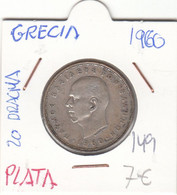 CR0149 MONEDA GRECIA 20 DRACMA 1960 PLATA - Grèce