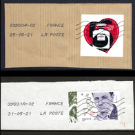 France 2021 : N° YT 5482 + 152 (issue Du BF) / Timbres Oblitérés Sur Fragment /  / B à TB - Brieven En Documenten