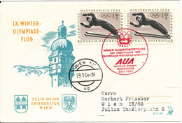 Austria Special AUA Olympic Games Flight Innsbruck - Wien 29-1-1964 - First Flight Covers