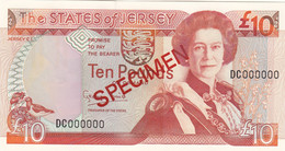 Jersey Banknote Ten Pound C Series, Code DC Specimen Overprint- Superb UNC Condition - Jersey