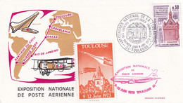 1973 Exposition Nationale De Poste Aerienne Toulouse Avec VIGNETTE - Altri & Non Classificati