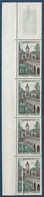 France 1957 Le Quesnoy N°1106** Bande De 4 Variété Pli D'accordéon Sur 2 Ex RR Signé CALVES - Unused Stamps