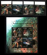 2021 - Tunisia - Marine Biology In Tunisia - Fishes - Perforated Block+ Complete Set 4v. MNH** - Fishes