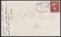 1855 OSWESTRY SPOON 1d STAR COVER TO ELLESMERE - Lettres & Documents