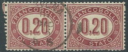 1875 REGNO SERVIZIO DI STATO USATO 20 CENT COPPIA - RE30 - Dienstzegels