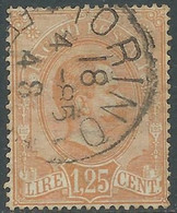 1884-86 REGNO PACCHI POSTALI USATO 1,25 LIRE - RE30-9 - Paketmarken