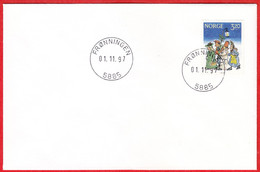 NORWAY - 5885 FRØNNINGEN (Sogn & Fj. County) = Vestland From Jan.1 2020 - Last Day/postoffice Closed On 1997.11.01 - Local Post Stamps